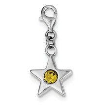 Sterling Silver November CZ Birthstone Star Charm hide-image