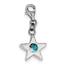 Sterling Silver December CZ Birthstone Star Charm hide-image