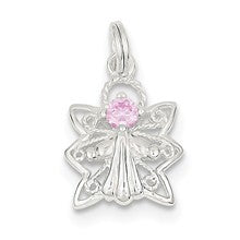 Sterling Silver Pink CZ Angel Charm hide-image