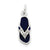 Sterling Silver CZ and Blue Enameled Flip Flop Charm hide-image