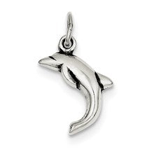Sterling Silver Antiqued Dolphin Charm hide-image