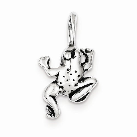 Sterling Silver Antiqued Frog Pendant, Pendants for Necklace