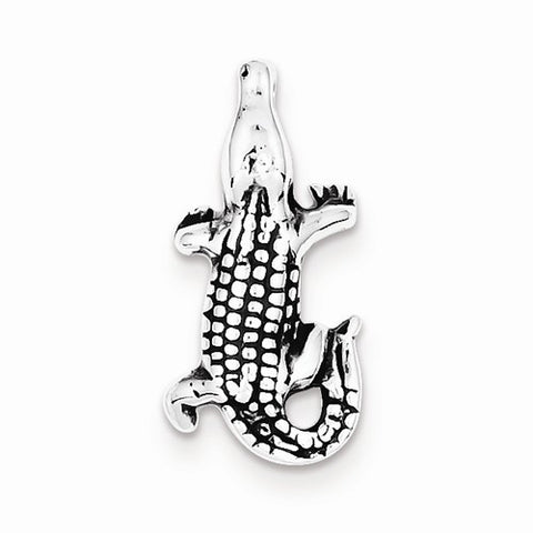 Sterling Silver Antiqued Alligator Pendant, Pendants for Necklace