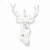 Sterling Silver Diamond Cut Bust of Buck Pendant, Pendants for Necklace