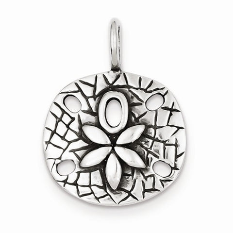 Sterling Silver Antiqued Sand Dollar Pendant, Pendants for Necklace