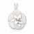Sterling Silver Diamond Cut Satin Finish Sand Dollar Pendant, Pendants for Necklace