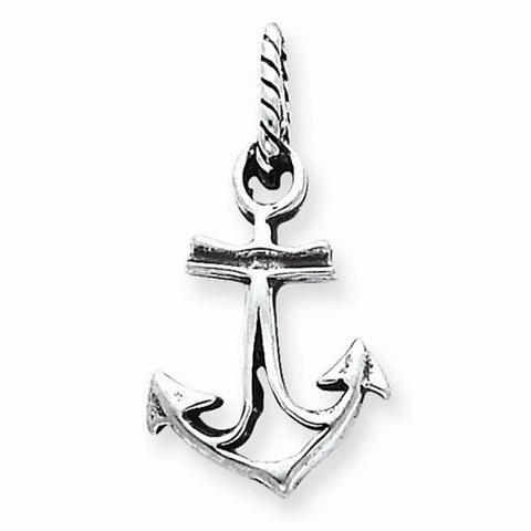Sterling Silver Antiqued Anchor Pendant, Pendants for Necklace
