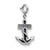 Sterling Silver Blue Enameled Anchor w/Preciosa Crystals Charm hide-image