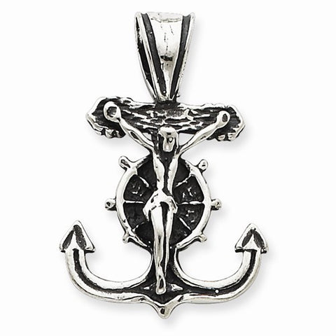Sterling Silver Antiqued Mariner's Crucifix Pendant, Pendants for Necklace