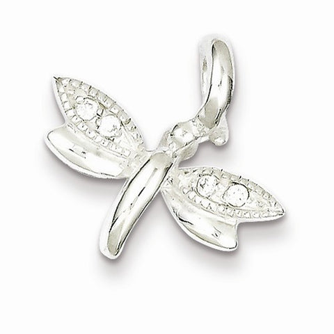 Sterling Silver Dragonfly CZ Pendant, Pendants for Necklace