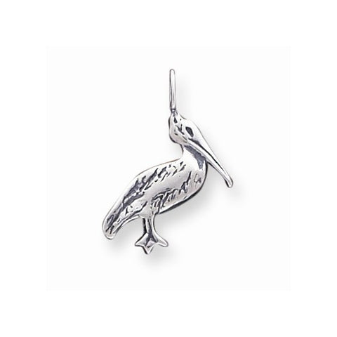 Sterling Silver Antiqued Pelican Pendant, Pendants for Necklace