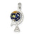 Sterling Silver Blue Enameled Globe Charm hide-image
