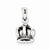 Sterling Silver Antiqued Crown Pendant, Pendants for Necklace