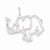Sterling Silver Diamond Cut Outline of Elephant Pendant, Pendants for Necklace