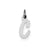 Small Script Initial C Charm in Sterling Silver