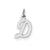 Small Script Initial D Charm in Sterling Silver