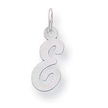 Sterling Silver Small Script Initial E Charm hide-image