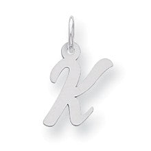 Sterling Silver Small Script Initial K Charm hide-image