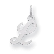 Sterling Silver Small Script Initial L Charm hide-image