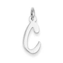Sterling Silver Small Slanted Block Initial C Charm hide-image