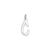 Small Slanted Block Initial C Charm in Sterling Silver