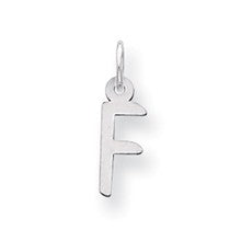 Sterling Silver Small Slanted Block Initial F Charm hide-image