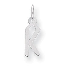 Sterling Silver Small Slanted Block Initial K Charm hide-image