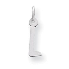 Sterling Silver Small Slanted Block Initial L Charm hide-image