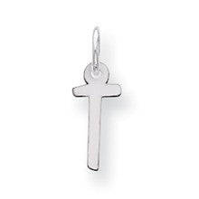 Sterling Silver Small Slanted Block Initial T Charm hide-image