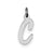 Medium Script Initial C Charm in Sterling Silver