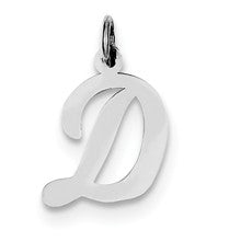 Sterling Silver Medium Script Initial D Charm hide-image