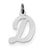 Sterling Silver Medium Script Initial D Charm hide-image
