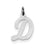 Medium Script Initial D Charm in Sterling Silver