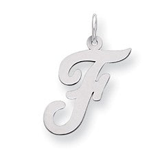 Sterling Silver Medium Script Initial F Charm hide-image