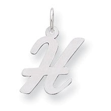 Sterling Silver Medium Script Initial H Charm hide-image