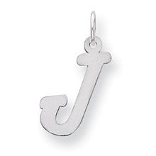 Sterling Silver Medium Script Initial J Charm hide-image