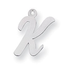 Sterling Silver Medium Script Initial K Charm hide-image