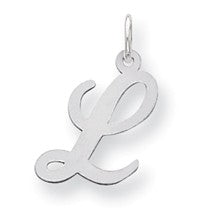 Sterling Silver Medium Script Initial L Charm hide-image
