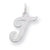 Sterling Silver Medium Script Initial T Charm hide-image
