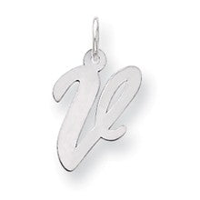 Sterling Silver Medium Script Initial V Charm hide-image