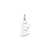 Medium Slanted Block Initial B Charm in Sterling Silver