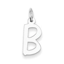 Sterling Silver Medium Slanted Block Initial B Charm hide-image