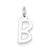 Sterling Silver Medium Slanted Block Initial B Charm hide-image