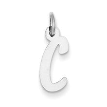 Sterling Silver Medium Slanted Block Initial C Charm hide-image