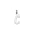 Medium Slanted Block Initial C Charm in Sterling Silver