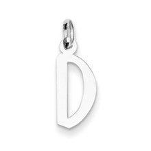 Sterling Silver Medium Slanted Block Initial D Charm hide-image
