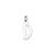 Medium Slanted Block Initial D Charm in Sterling Silver