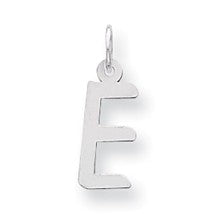 Sterling Silver Medium Slanted Block Initial E Charm hide-image