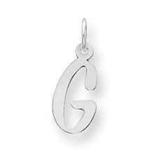 Sterling Silver Medium Slanted Block Initial G Charm hide-image