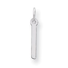 Sterling Silver Medium Slanted Block Initial I Charm hide-image